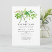 ウォーターカラーフォレストグリーン Bat Mitzvah 招待状 (スタンド正面)