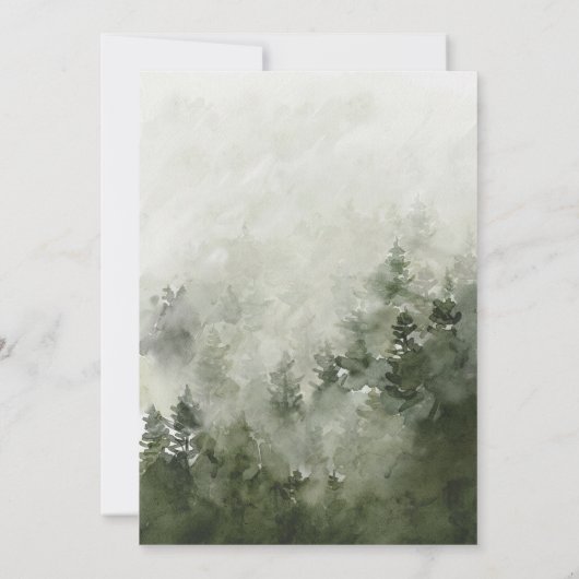 ウォーターカラーフォレストマウンテン結婚式招待状 招待状 (裏面)