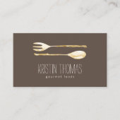 ウォーターカラーフォークおよびスプーンケータリング 名刺 (正面)