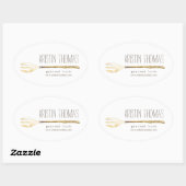 ウォーターカラーフォークケータリング、シェフ、フードシール 楕円形シール (シート)