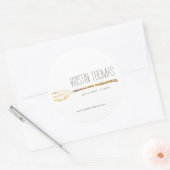 ウォーターカラーフォークケータリング、シェフ、フードラウンドステッカー ラウンドシール (封筒)