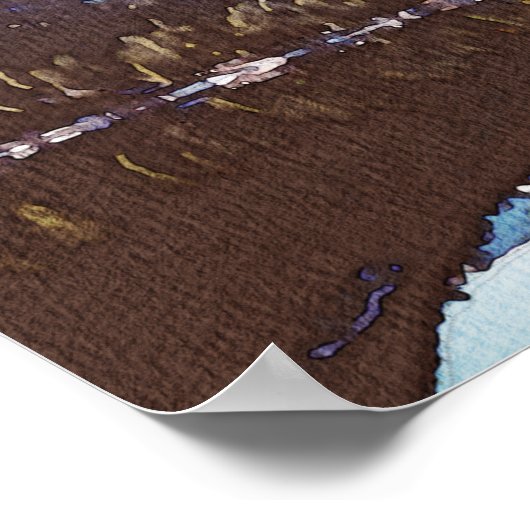 ウォーターカラーフォートローダーデールスカイライン結婚の歓迎 ポスター (角)