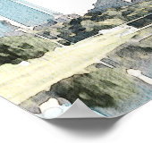 ウォーターカラーフォートワース結婚スカイラインのウェルカムサイン ポスター (角)