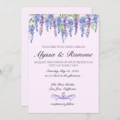 ウォーターカラーフジテリアフローラ結婚式招待状 招待状 (正面/裏面)