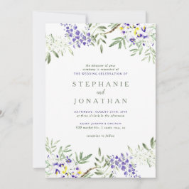 ウォーターカラーフジテリア結婚式招待状 招待状