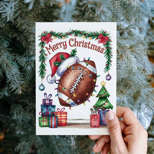ウォーターカラーフットボール クリスマスカード