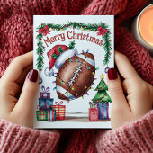 ウォーターカラーフットボール クリスマスカード