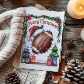 ウォーターカラーフットボール クリスマスカード
