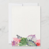 ウォーターカラーフラミンゴトロピカルサマーブライダルシャワー 招待状 (裏面)