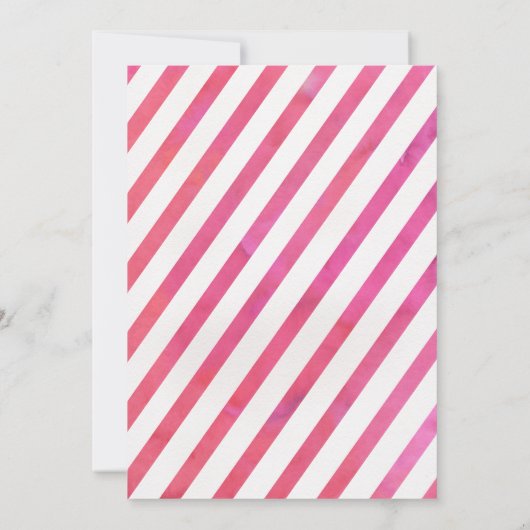 ウォーターカラーフラミンゴ第1誕生日招待状 招待状 (裏面)