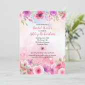 ウォーターカラーフラワーガーデンブライダルシャワーパーティー 招待状 (スタンド正面)