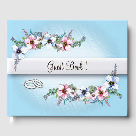 ウォーターカラーフラワーズシャイン結婚ズゲストブック ゲストブック