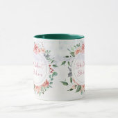 ウォーターカラーフラワーズシャバットシャロムコーヒー マグカップ (中央)