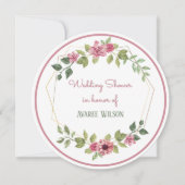 ウォーターカラーフラワーズブライダルシャワー 招待状 (正面)