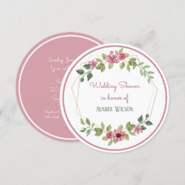 ウォーターカラーフラワーズブライダルシャワー 招待状