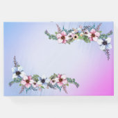 ウォーターカラーフラワーズブルー結婚シャインズゲストブック ゲストブック (裏面)