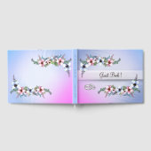 ウォーターカラーフラワーズブルー結婚シャインズゲストブック ゲストブック (全面)