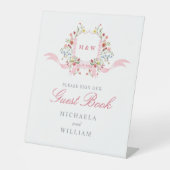 ウォーターカラーフラワーズリージェンシー結婚ズゲストブック 台座サイン (正面)