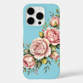 ウォーターカラーフラワー ブルッシュローズガーデン iPhone 16 PROケース