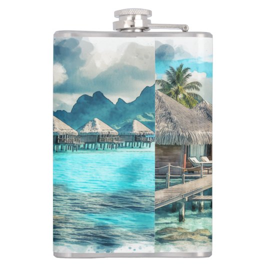 ウォーターカラーフランスのポリネシアボラボラセレニティ | フラスク (裏面)