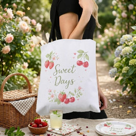 ウォーターカラーフルーツの優雅なトートバッグ Sweet Days トートバッグ