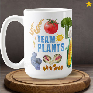 ウォーターカラーフルーツ野菜コラージュ ビーガン ヴィーガン ベジタリアン コーヒーマグカップ