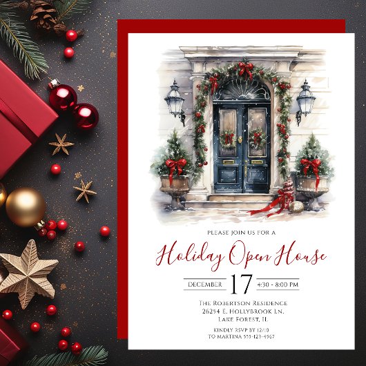 ウォーターカラーフロントドアホリデーオープンハウス 招待状