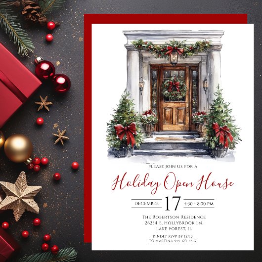ウォーターカラーフロントドアホリデーオープンハウス 招待状