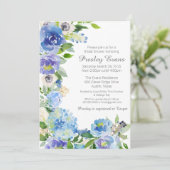 ウォーターカラーフローラアネモネアジサイブライダルシャワー 招待状 (スタンド正面)