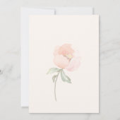 ウォーターカラーフローラアプリコットピンクローゼスベビー洗礼 招待状 (裏面)