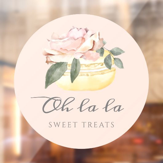 ウォーターカラーフローライエローマカロンベーカリー&スイーツ ウィンドウサイン (シート2)