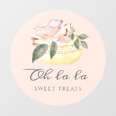 ウォーターカラーフローライエローマカロンベーカリー&スイーツ ウィンドウサイン (シート)