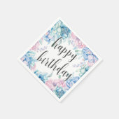 ウォーターカラーフローラエレガントファームハウスハッピーバースデー スタンダードカクテルナプキン (角)