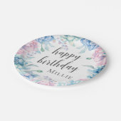 ウォーターカラーフローラエレガントファームハウスハッピーバースデー ペーパープレート (アングル)
