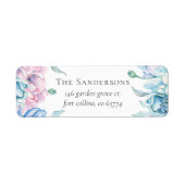 ウォーターカラーフローラエレガントファームハウス差出人住所 ラベル (正面)