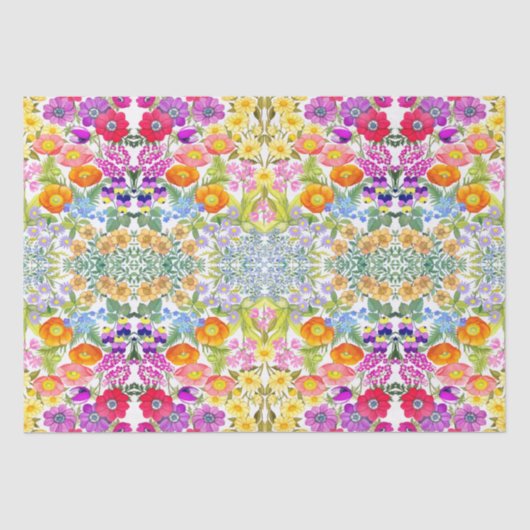 ウォーターカラーフローラガーデンティッシュペーパー 薄葉紙 (正面)