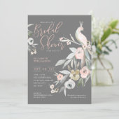 ウォーターカラーフローラガーデンピーコックブライダルシャワー 招待状 (スタンド正面)