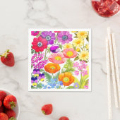 ウォーターカラーフローラガーデン紙ナプキンス スタンダードカクテルナプキン (インサイチュ)
