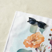 ウォーターカラーフローラギターサマープール ビーチタオル (インサイチュ)