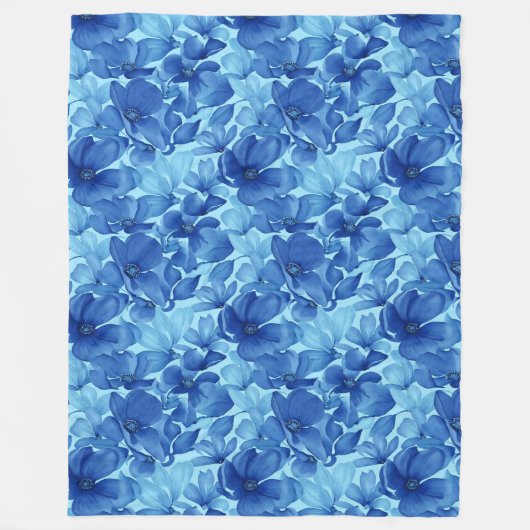 ウォーターカラーフローラコージー心地よいとスタイル フリースブランケット (正面)