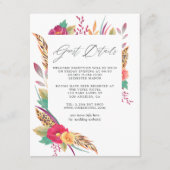 ウォーターカラーフローラサファリ結婚ズゲスト詳細 エンクロージャーカード (正面)