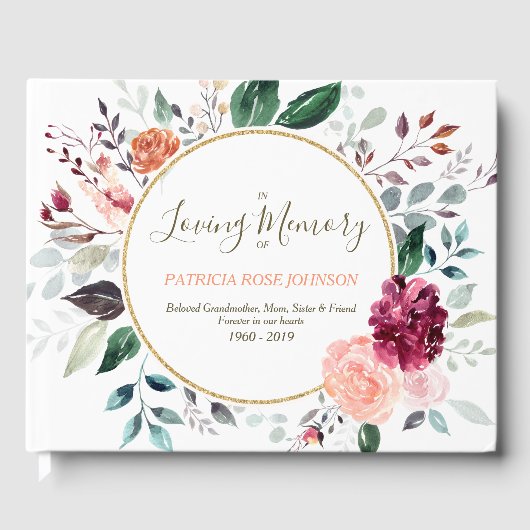 ウォーターカラーフローラバラメモリアル葬儀記念 ゲストブック (正面)