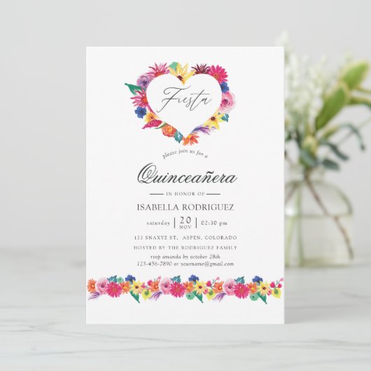 ウォーターカラーフローラフィエスタキンセアニラ 招待状 (スタンド正面)