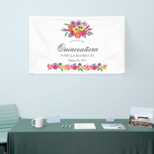 ウォーターカラーフローラフィエスタキンセアニラ 横断幕 (トレードショー)