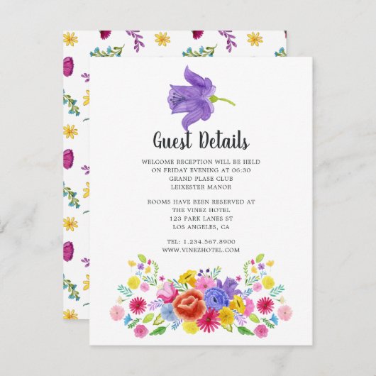 ウォーターカラーフローラフィエスタゲスト詳細 エンクロージャーカード (正面/裏面)