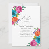 ウォーターカラーフローラフェスタブライダルシャワー 招待状 (正面)