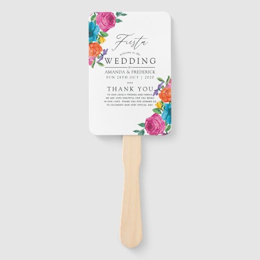 ウォーターカラーフローラフェスタ結婚式 プログラム ハンドファン (正面)