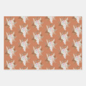 ウォーターカラーフローラフラワーボホテラコッタパンパ ラッピングペーパーシート (正面2)