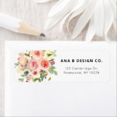 ウォーターカラーフローラブーケ差出人住所 ラベル (インサイチュ)