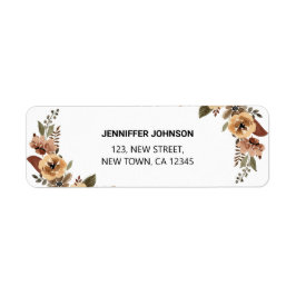 ウォーターカラーフローラボタニカル差出人住所ラベル ラベル